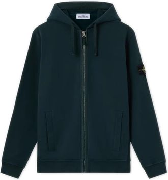Stone Island Volledige Rits Sweatshirt - Heren - Vesten met rits - Groen - XL - Katoen - Hoodies & sweatvesten