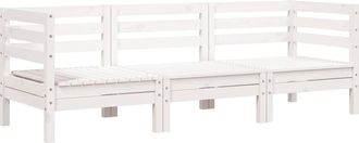 vidaXL Vidaxl - Sof&aacute; De Jard&iacute;n De 3 Plazas Madera Maciza De Pino Blanco