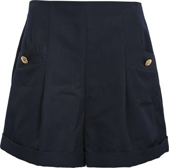 Sandro Sandro Twill Shorts in Navy Blue Polyester