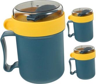 OEM Taza De Sopa De 3 Piezas Con Tapa Y Asa, Port&aacute;til, Dise&ntilde;o Japon&eacute;s Elegante, Herm&eacute;tica Para Sopas, Cereales Y Ensaladas, Color Oliva