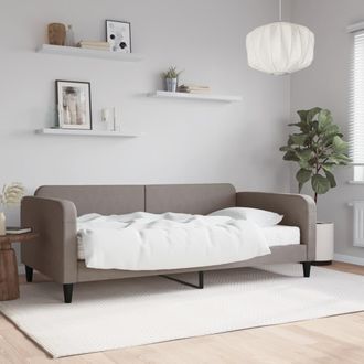 vidaXL Vidaxl - Sof&aacute; Cama Con Colch&oacute;n Tela Gris Taupe 100x200 Cm