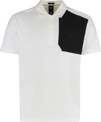 HUGO BOSS White Block Panel Logo Polo