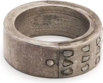 Parts Of Four Sistema Linear ring - unisex - Sterling Silver/Grey Diamond - 10 1/2