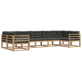 vidaXL Conjunto De Sof&aacute;s De Exterior 7 Pcs Blanco Y Antracita Vidaxl