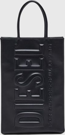 Diesel Dsl 3D M-PU tote bag with embossed logo - Shopping Bags - Man - Black
