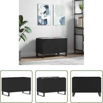 vidaXL Mobile porta vinili - Mobile Porta Dischi Nero 74,5x38x48 cm in Legno Multistrato