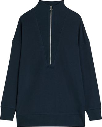 Varley Masie Half-zip Stretch-jersey Sweatshirt - Navy - XL (UK16 / XL)