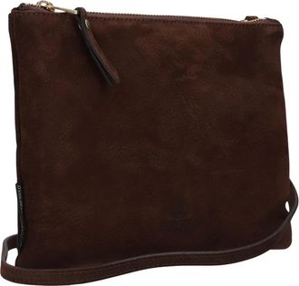 Fred De La Bretoniere Bregje Crossbody Nubuk Leer - Dames - Schoudertassen - Bruin - ONE Size - Leer - Tassen