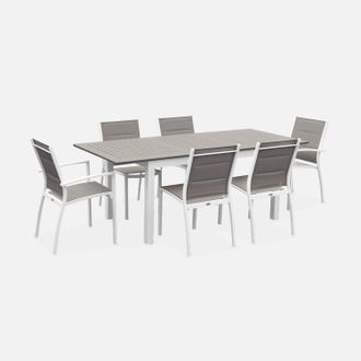 Sweeek Set Tavolo Da Giardino Allungabile In Alluminio Con 6 Sedie