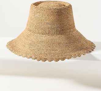 Wyeth Nyc Scalloped Straw Bucket Hat