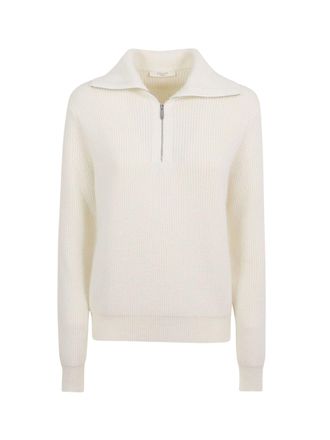 Zanone Half-Zip Stand Collar Wool Sweater
