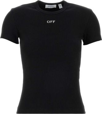 Off-white Black Crew Neck Logo T-Shirt