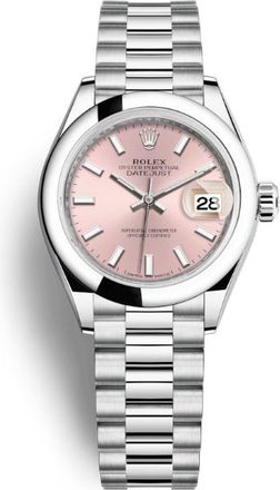 Rolex Lady-Datejust Pink Dial Automatic Platinum President Watch 279166GYRP