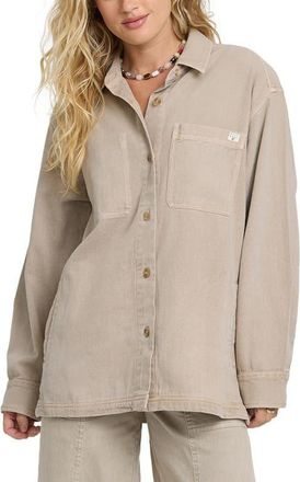 Billabong Washed Ashore 2 Cotton Shacket in Cobblestone at Nordstrom, Size X-Small