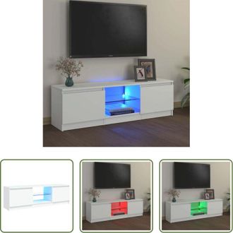 vidaXL TV in casa - Mobile Porta TV con Luci LED Bianco 120x30x36 cm