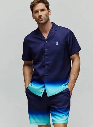 Psycho Bunny Dax Tencel Shirt In Turqouise To Blue