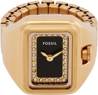 Fossil Raquel Watch Ring Two-Hand Gold-Tone Stainless Steel Watch ES5447