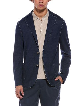 Eleventy Raw Trim Cashmere-Blend Jacket
