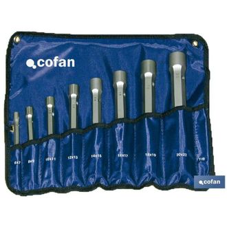 cofan Cofan Juego De 8 Llaves De Tubo, Juegos De Llaves De Tubo De Doble Boca Totalmente Huecas, En Juegos De 8 Y 12 Piezas. Llaves Fabricadas En Acero Al C