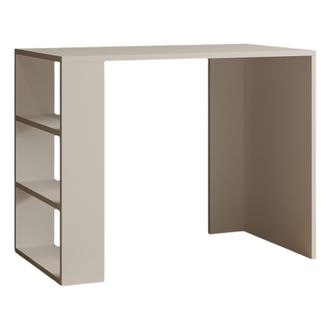 Dmora Escritorio Torrile, 3 Estantes, 3 Compartimentos, Con Librer&iacute;a, 90x50x70h Cm Beige