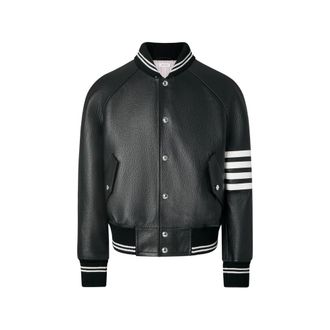 Thom Browne Raglan-sleeve Leather Jacket