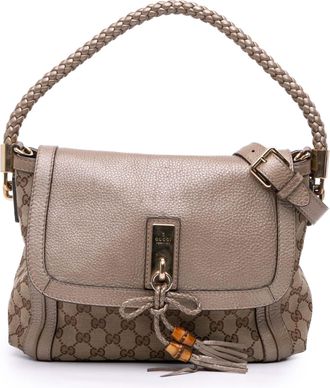 Gucci Pre-owned Womens New Bamboo Shoulder Bag - Grey Textile - One Size