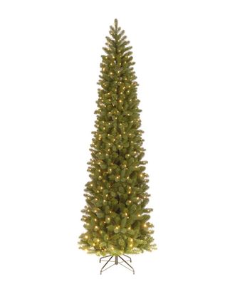 National Tree Company 9Ft Feel Real Douglas Fir Pencil Slim Tree With Lights