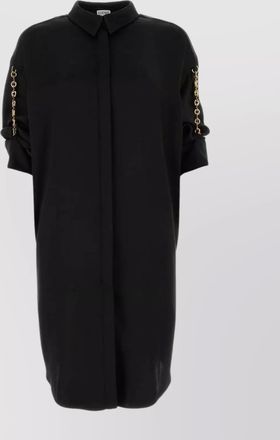 Loewe satin shirt dress with pleat and chain detail