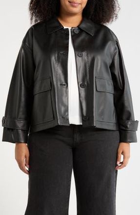 Max Studio Faux Leather Jacket in Black at Nordstrom Rack, Size 2X