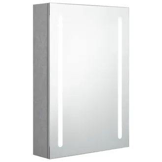 vidaXL Armario De Ba&ntilde;o Con Espejo Y Led Gris Hormig&oacute;n 50x13x70 Cm Vidaxl