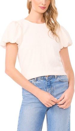 CeCe by Cynthia Steffe Texture Knit Bubble Sleeve Top in New Ivory at Nordstrom, Size Xx-Small