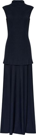 Jil Sander layered sleeveless maxi dress - women - Viscose - 38 - Blue