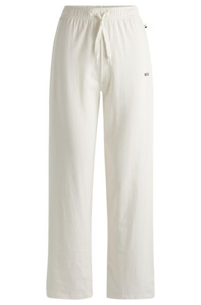 HUGO BOSS Pyjamahose BOSS CI Pants, Damen, Gr. XL, N-Gr, weiss (open wei&szlig; 119), Jersey, Obermaterial: 95% Baumwolle, 5% Elasthan, unifarben, ausgestellt lang, H
