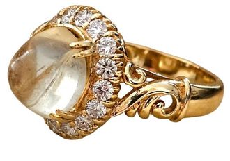 Bespoke Vintage Quartz and Diamond Cluster Ring