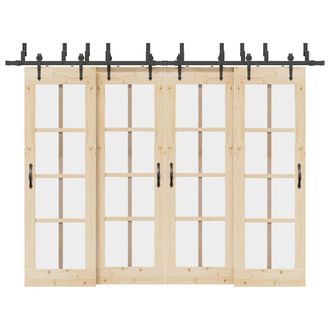 Berkfield Home Sliding Door Hardware Kit 305 cm Steel Black