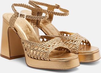 Souliers Martinez Cheyenne metallic leather sandals