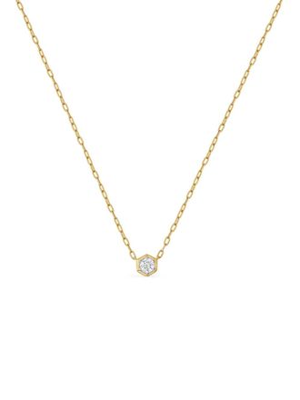 Sara Weinstock 18K yellow gold Honey Comb diamond necklace