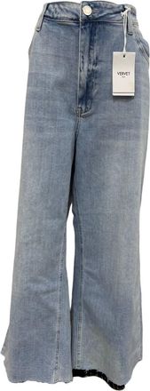 Flying Monkey Frayed Bottom Wide Leg Jeans In Light Washed Denim