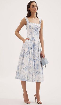 Mare Mare Chinoiserie Sleeveless Fit & Flare Midi Dress