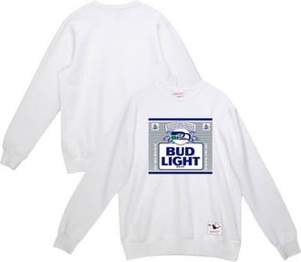 Mitchell & Ness Mens Mitchell & Ness x Bud Light White Seattle Seahawks The Crest Pullover Sweatshirt at Nordstrom, Size Xx-Large