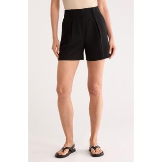 Theory High Waist Pleat Crepe Shorts in Black at Nordstrom Rack, Size 00