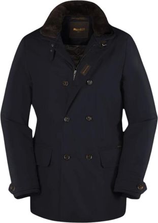 Moorer Double-Breasted Coats, male, Blue, Size: 4XL Acqua Double-Breasted Goose Down Jacket