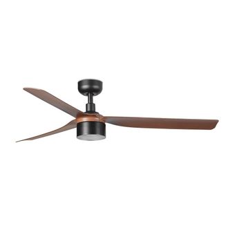 Netlighting Punt 132cm TEK LED Ceiling Fan Matt Black Walnut Blades 2700K