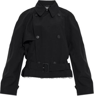 Maison Margiela Raw Edge Jacket - Dames - Zomerjassen - Zwart - XS - Wol - Jassen