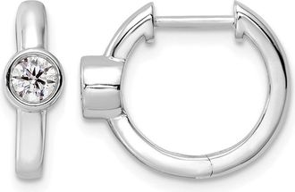 Diamond2Deal 14k Gold 1/3 ct Lab Grown Diamond Hinged Hoop Earrings VS Clarity, D-E Color