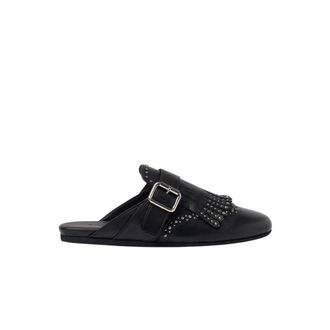 Scarosso Gaia Mule - Dames - Slip ons - Zwart - 39 1/2 EU - Leer - Schoenen