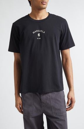 Maison Margiela Signature Embroidered Logo Graphic T-Shirt in Black at Nordstrom, Size X-Large