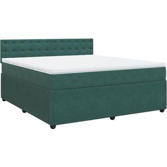 vidaXL Vidaxl - Cama Box Spring Con Colch&oacute;n Terciopelo Verde Oscuro 180x200 Cm