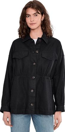Faherty Sun Strider Utility Jacket Womens Jacket Black : MD, Linen