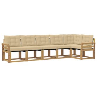 vidaXL Conjunto De Sof&aacute;s De Exterior Con Coj&iacute;n 6 Pcs Y Beige Vidaxl